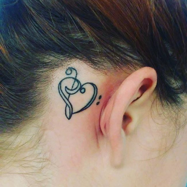 Behind The Ear Tattoo 47