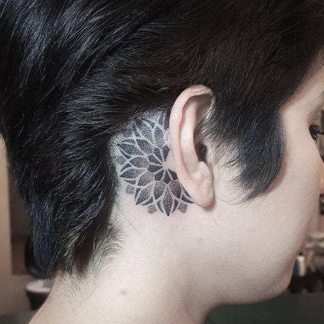 Behind The Ear Tattoo 49